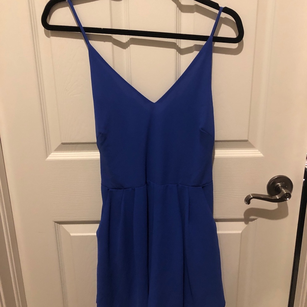 Navy Romper with packets